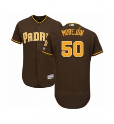 Men's San Diego Padres #50 Adrian Morejon Brown Alternate Flex Base Authentic Collection Baseball Player Jersey