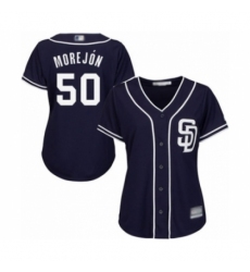 Women's San Diego Padres #50 Adrian Morejon Authentic Navy Blue Alternate 1 Cool Base Baseball Player Jersey