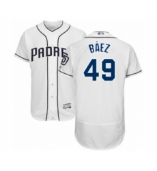 Men's San Diego Padres #49 Michel Baez White Home Flex Base Authentic Collection Baseball Player Jersey