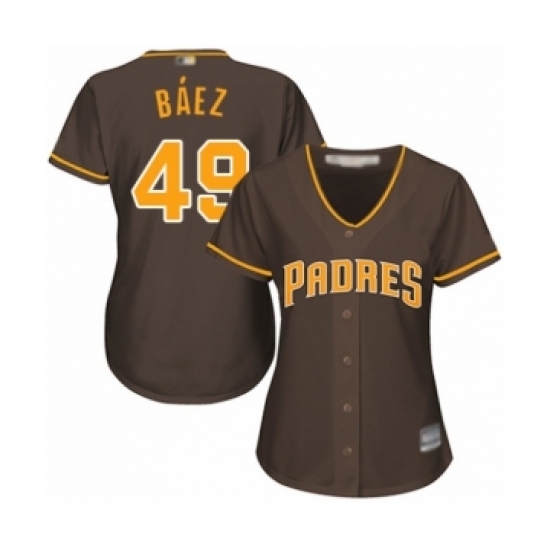 Women's San Diego Padres #49 Michel Baez Authentic Brown Alternate Cool Base Baseball Player Jersey Women's San Diego Padres #49 Michel Baez Authentic Brown Alternate Cool Base Baseball Player Jersey