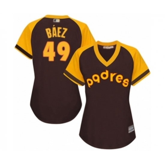 Women's San Diego Padres #49 Michel Baez Authentic Brown Alternate Cooperstown Cool Base Baseball Player Jersey Women's San Diego Padres #49 Michel Baez Authentic Brown Alternate Cooperstown Cool Base Baseball Player Jersey