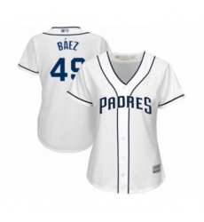 Women's San Diego Padres #49 Michel Baez Authentic White Home Cool Base Baseball Player Jersey