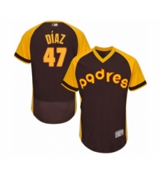 Men's San Diego Padres #47 Miguel Diaz Brown Alternate Cooperstown Authentic Collection Flex Base Baseball Player Jersey
