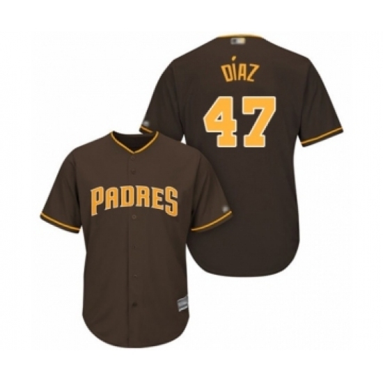 Youth San Diego Padres #47 Miguel Diaz Authentic Brown Alternate Cool Base Baseball Player Jersey Youth San Diego Padres #47 Miguel Diaz Authentic Brown Alternate Cool Base Baseball Player Jersey