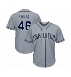 Men's San Diego Padres #46 Eric Lauer Authentic Grey Road Cool Base Baseball Player Jersey Men's San Diego Padres #46 Eric Lauer Authentic Grey Road Cool Base Baseball Player Jersey
