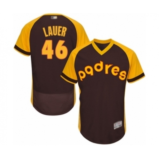 Men's San Diego Padres #46 Eric Lauer Brown Alternate Cooperstown Authentic Collection Flex Base Baseball Player Jersey Men's San Diego Padres #46 Eric Lauer Brown Alternate Cooperstown Authentic Collection Flex Base Baseball Player Jersey