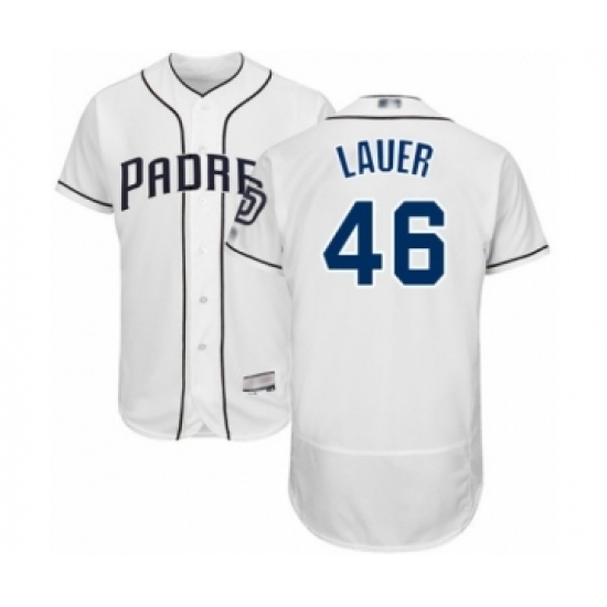 Men's San Diego Padres #46 Eric Lauer White Home Flex Base Authentic Collection Baseball Player Jersey Men's San Diego Padres #46 Eric Lauer White Home Flex Base Authentic Collection Baseball Player Jersey