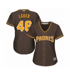 Women's San Diego Padres #46 Eric Lauer Authentic Brown Alternate Cool Base Baseball Player Jersey Women's San Diego Padres #46 Eric Lauer Authentic Brown Alternate Cool Base Baseball Player Jersey