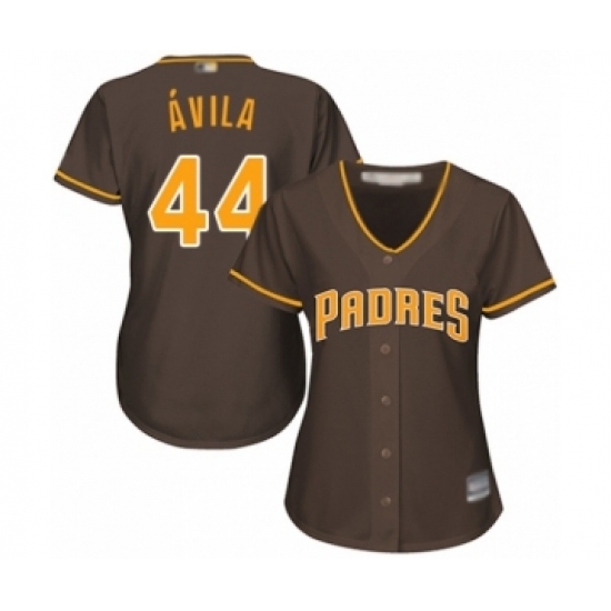 Women's San Diego Padres #44 Pedro Avila Authentic Brown Alternate Cool Base Baseball Player Jersey Women's San Diego Padres #44 Pedro Avila Authentic Brown Alternate Cool Base Baseball Player Jersey