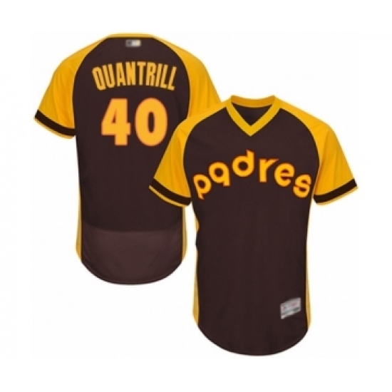 Men's San Diego Padres #40 Cal Quantrill Brown Alternate Cooperstown Authentic Collection Flex Base Baseball Player Jersey Men's San Diego Padres #40 Cal Quantrill Brown Alternate Cooperstown Authentic Collection Flex Base Baseball Player Jersey
