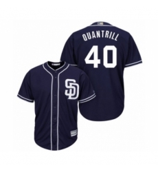Youth San Diego Padres #40 Cal Quantrill Authentic Navy Blue Alternate 1 Cool Base Baseball Player Jersey Youth San Diego Padres #40 Cal Quantrill Authentic Navy Blue Alternate 1 Cool Base Baseball Player Jersey