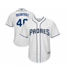 Youth San Diego Padres #40 Cal Quantrill Authentic White Home Cool Base Baseball Player Jersey Youth San Diego Padres #40 Cal Quantrill Authentic White Home Cool Base Baseball Player Jersey