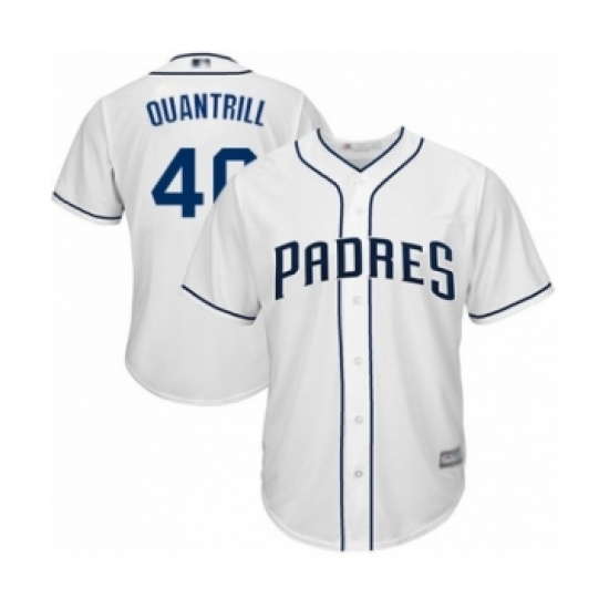 Youth San Diego Padres #40 Cal Quantrill Authentic White Home Cool Base Baseball Player Jersey Youth San Diego Padres #40 Cal Quantrill Authentic White Home Cool Base Baseball Player Jersey