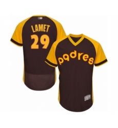 Men's San Diego Padres #29 Dinelson Lamet Brown Alternate Cooperstown Authentic Collection Flex Base Baseball Player Jersey Men's San Diego Padres #29 Dinelson Lamet Brown Alternate Cooperstown Authentic Collection Flex Base Baseball Player Jersey