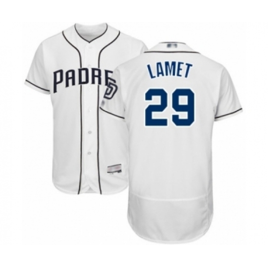 Men's San Diego Padres #29 Dinelson Lamet White Home Flex Base Authentic Collection Baseball Player Jersey Men's San Diego Padres #29 Dinelson Lamet White Home Flex Base Authentic Collection Baseball Player Jersey