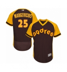 Men's San Diego Padres #25 Nick Margevicius Brown Alternate Cooperstown Authentic Collection Flex Base Baseball Player Jersey Men's San Diego Padres #25 Nick Margevicius Brown Alternate Cooperstown Authentic Collection Flex Base Baseball Player Jersey