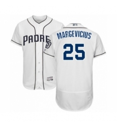 Men's San Diego Padres #25 Nick Margevicius White Home Flex Base Authentic Collection Baseball Player Jersey Men's San Diego Padres #25 Nick Margevicius White Home Flex Base Authentic Collection Baseball Player Jersey