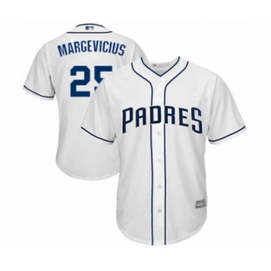 Youth San Diego Padres #25 Nick Margevicius Authentic White Home Cool Base Baseball Player Jersey Youth San Diego Padres #25 Nick Margevicius Authentic White Home Cool Base Baseball Player Jersey