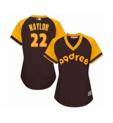 Women's San Diego Padres #22 Josh Naylor Authentic Brown Alternate Cooperstown Cool Base Baseball Player Jersey Women's San Diego Padres #22 Josh Naylor Authentic Brown Alternate Cooperstown Cool Base Baseball Player Jersey