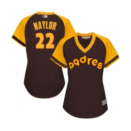 Women's San Diego Padres #22 Josh Naylor Authentic Brown Alternate Cooperstown Cool Base Baseball Player Jersey Women's San Diego Padres #22 Josh Naylor Authentic Brown Alternate Cooperstown Cool Base Baseball Player Jersey