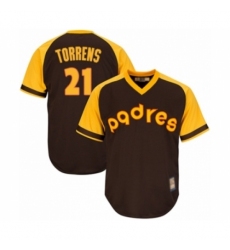 Youth San Diego Padres #21 Luis Torrens Authentic Brown Alternate Cooperstown Cool Base Baseball Player Jersey Youth San Diego Padres #21 Luis Torrens Authentic Brown Alternate Cooperstown Cool Base Baseball Player Jersey