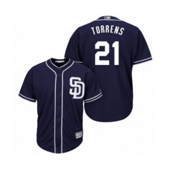 Youth San Diego Padres #21 Luis Torrens Authentic Navy Blue Alternate 1 Cool Base Baseball Player Jersey Youth San Diego Padres #21 Luis Torrens Authentic Navy Blue Alternate 1 Cool Base Baseball Player Jersey