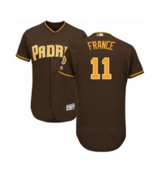 Men's San Diego Padres #11 Ty France Brown Alternate Flex Base Authentic Collection Baseball Player Jersey