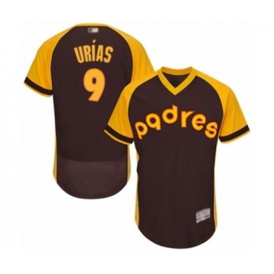 Men's San Diego Padres #9 Luis Urias Brown Alternate Cooperstown Authentic Collection Flex Base Baseball Player Jersey Men's San Diego Padres #9 Luis Urias Brown Alternate Cooperstown Authentic Collection Flex Base Baseball Player Jersey