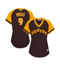 Women's San Diego Padres #9 Luis Urias Authentic Brown Alternate Cooperstown Cool Base Baseball Player Jersey Women's San Diego Padres #9 Luis Urias Authentic Brown Alternate Cooperstown Cool Base Baseball Player Jersey