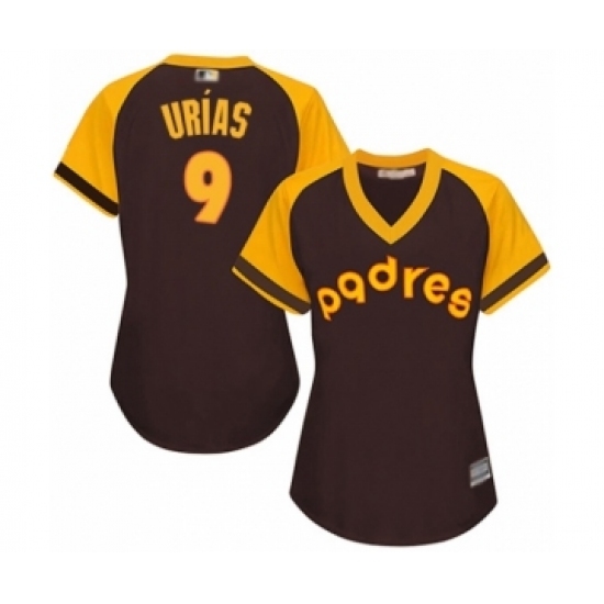 Women's San Diego Padres #9 Luis Urias Authentic Brown Alternate Cooperstown Cool Base Baseball Player Jersey Women's San Diego Padres #9 Luis Urias Authentic Brown Alternate Cooperstown Cool Base Baseball Player Jersey
