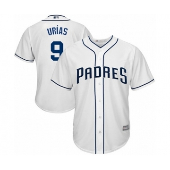 Youth San Diego Padres #9 Luis Urias Authentic White Home Cool Base Baseball Player Jersey Youth San Diego Padres #9 Luis Urias Authentic White Home Cool Base Baseball Player Jersey