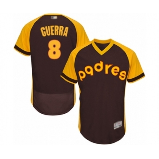 Men's San Diego Padres #8 Javy Guerra Brown Alternate Cooperstown Authentic Collection Flex Base Baseball Player Jersey Men's San Diego Padres #8 Javy Guerra Brown Alternate Cooperstown Authentic Collection Flex Base Baseball Player Jersey