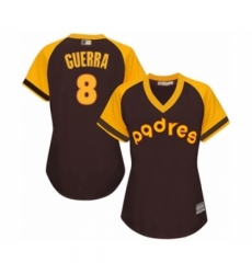Women's San Diego Padres #8 Javy Guerra Authentic Brown Alternate Cooperstown Cool Base Baseball Player Jersey Women's San Diego Padres #8 Javy Guerra Authentic Brown Alternate Cooperstown Cool Base Baseball Player Jersey