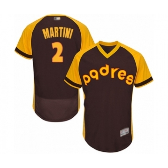 Men's San Diego Padres #2 Nick Martini Brown Alternate Cooperstown Authentic Collection Flex Base Baseball Player Jersey Men's San Diego Padres #2 Nick Martini Brown Alternate Cooperstown Authentic Collection Flex Base Baseball Player Jersey