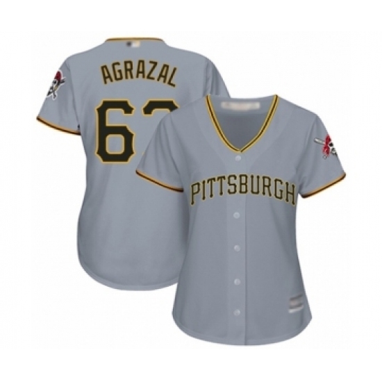 Women's Pittsburgh Pirates #67 Dario Agrazal Authentic Grey Road Cool Base Baseball Player Jersey Women's Pittsburgh Pirates #67 Dario Agrazal Authentic Grey Road Cool Base Baseball Player Jersey