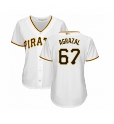 Women's Pittsburgh Pirates #67 Dario Agrazal Authentic White Home Cool Base Baseball Player Jersey