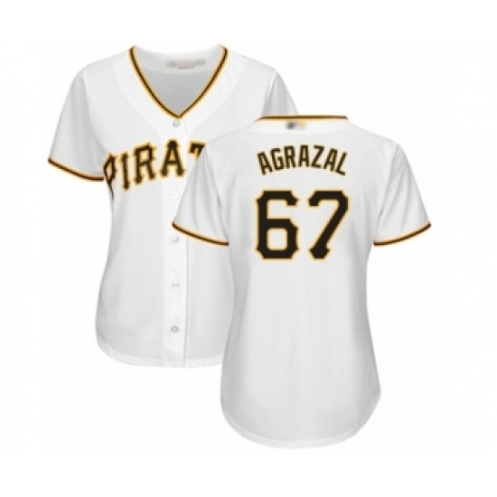 Women's Pittsburgh Pirates #67 Dario Agrazal Authentic White Home Cool Base Baseball Player Jersey Women's Pittsburgh Pirates #67 Dario Agrazal Authentic White Home Cool Base Baseball Player Jersey