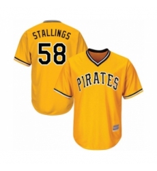 Youth Pittsburgh Pirates #58 Jacob Stallings Authentic Gold Alternate Cool Base Baseball Player Jersey