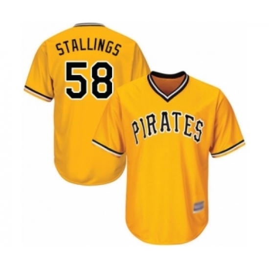 Youth Pittsburgh Pirates #58 Jacob Stallings Authentic Gold Alternate Cool Base Baseball Player Jersey Youth Pittsburgh Pirates #58 Jacob Stallings Authentic Gold Alternate Cool Base Baseball Player Jersey