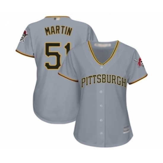 Women's Pittsburgh Pirates #51 Jason Martin Authentic Grey Road Cool Base Baseball Player Jersey Women's Pittsburgh Pirates #51 Jason Martin Authentic Grey Road Cool Base Baseball Player Jersey