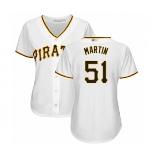 Women's Pittsburgh Pirates #51 Jason Martin Authentic White Home Cool Base Baseball Player Jersey Women's Pittsburgh Pirates #51 Jason Martin Authentic White Home Cool Base Baseball Player Jersey