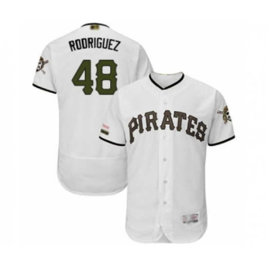 Men's Pittsburgh Pirates #48 Richard Rodriguez White Alternate Authentic Collection Flex Base Baseball Player Jersey Men's Pittsburgh Pirates #48 Richard Rodriguez White Alternate Authentic Collection Flex Base Baseball Player Jersey