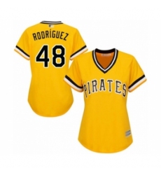Women's Pittsburgh Pirates #48 Richard Rodriguez Authentic Gold Alternate Cool Base Baseball Player Jersey Women's Pittsburgh Pirates #48 Richard Rodriguez Authentic Gold Alternate Cool Base Baseball Player Jersey