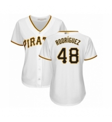Women's Pittsburgh Pirates #48 Richard Rodriguez Authentic White Home Cool Base Baseball Player Jersey Women's Pittsburgh Pirates #48 Richard Rodriguez Authentic White Home Cool Base Baseball Player Jersey