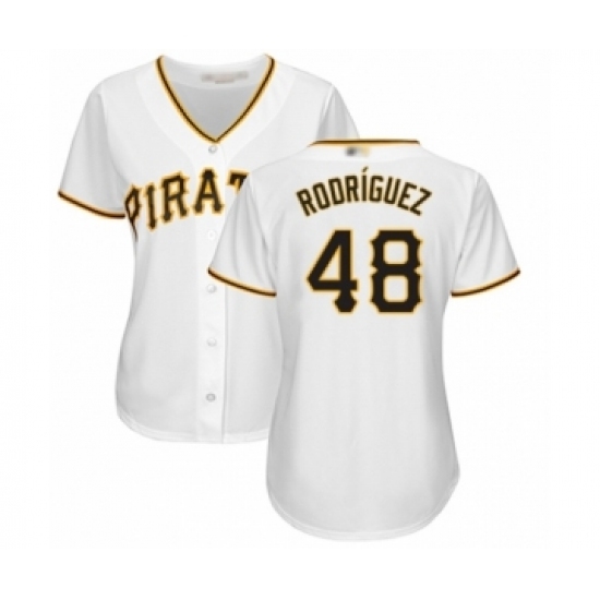 Women's Pittsburgh Pirates #48 Richard Rodriguez Authentic White Home Cool Base Baseball Player Jersey Women's Pittsburgh Pirates #48 Richard Rodriguez Authentic White Home Cool Base Baseball Player Jersey