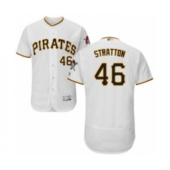 Men's Pittsburgh Pirates #46 Chris Stratton White Home Flex Base Authentic Collection Baseball Player Jersey Men's Pittsburgh Pirates #46 Chris Stratton White Home Flex Base Authentic Collection Baseball Player Jersey