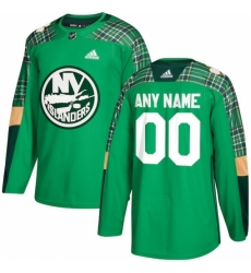 Men's New York Islanders adidas Green St. Patrick's Day Custom Practice Jersey