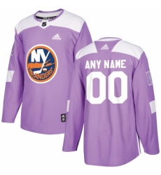 Men's New York Islanders adidas Purple Hockey Fights Cancer Custom Practice Jersey