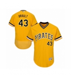 Men's Pittsburgh Pirates #43 Steven Brault Gold Alternate Flex Base Authentic Collection Baseball Player Jersey