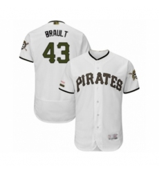 Men's Pittsburgh Pirates #43 Steven Brault White Alternate Authentic Collection Flex Base Baseball Player Jersey
